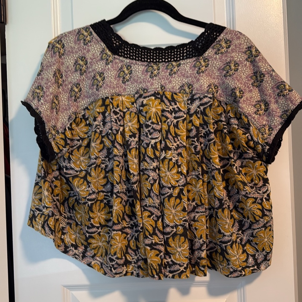 Free People Leilani Mixed-Print Floral Cropped Top - Picture 7 of 9